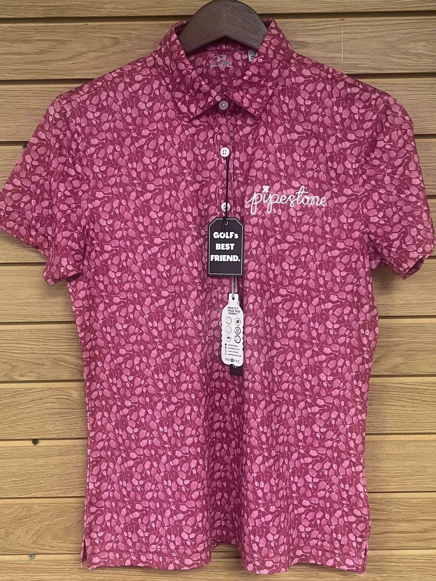 Beegl x Pipestone Womens The Winecellar Seabreeze Polo - Sangria